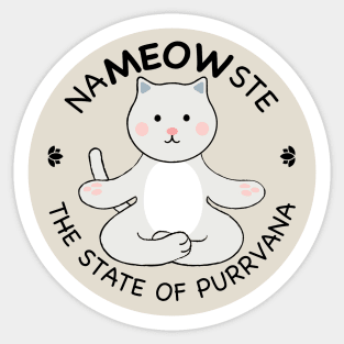 8769561 Namaste Cute Cat Stickers for Sale TeePublic